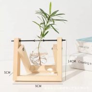 Glass Propagation Vase with A-Frame Wooden Stand - Image 12