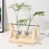 Glass Propagation Vase with A-Frame Wooden Stand - Image 14