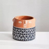 Native Tribal Pattern Ceramic Face Planter - Image 7