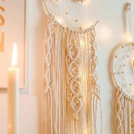 Night Sky Macrame Dreamcatcher Hanging Tapestry - Image 3