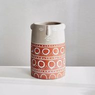 Native Tribal Pattern Ceramic Face Planter - Image 13