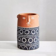 Native Tribal Pattern Ceramic Face Planter - Image 19