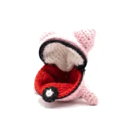 Jigglypuff reversible crochet pattern — the ball flipped inside out to reveal Jigglypuff