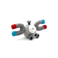 Magnemite reversible crochet pattern — a left side view of the Magnemite amigurumi