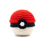 Magnemite reversible crochet pattern — the pattern crocheted up as a closed ball