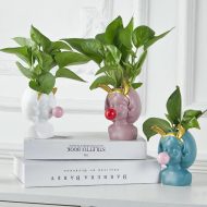 Bubble-Blowing Babe Bust Planter Vase - Image 4