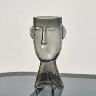 Abstract Face Blown Glass Vase - Image 7