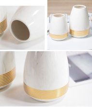 Gold Detail Marble Vase - Image 8