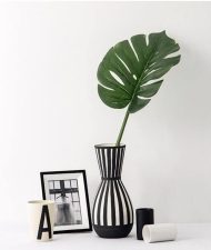 Scandi White & Black Ceramic Vase - Image 2