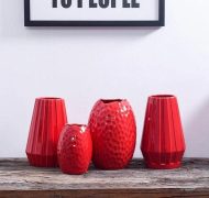 Eye Catching Curved Red Vases - Image 2
