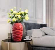 Eye Catching Curved Red Vases - Image 3