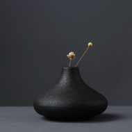 Black as Night Textured Ceramic Vases - Image 10