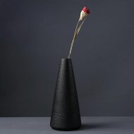 Black as Night Textured Ceramic Vases - Image 2