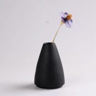 Black as Night Textured Ceramic Vases - Image 3