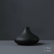 Black as Night Textured Ceramic Vases - Image 6