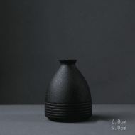 Black as Night Textured Ceramic Vases - Image 7