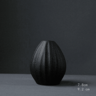 Black as Night Textured Ceramic Vases - Image 8