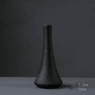 Black as Night Textured Ceramic Vases - Image 12