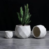 Rounded Diamond Ceramic Succulent Planters - Image 4