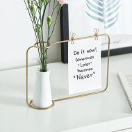 Iron Photo Display Frame with Ceramic Vase and Clips - Image 5