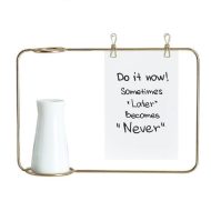 Iron Photo Display Frame with Ceramic Vase and Clips - Image 12