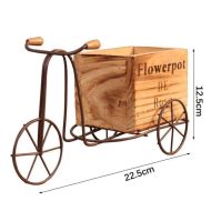 Tabletop Wrought Iron Tricycle with Wooden Planter Box - Image 12