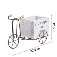 Tabletop Wrought Iron Tricycle with Wooden Planter Box - Image 15