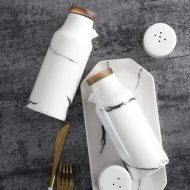 Ceramic Salt and Pepper Shaker + Oil and Vinegar Bottle Set - Image 2