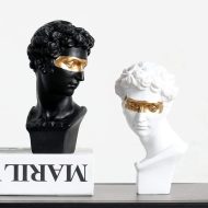 Florentine Gold Accent David Bust Statue - Image 4