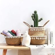 Boho Seagrass Wicker Basket - Image 10