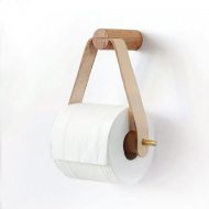 Leatherette and Oak Toilet Paper Holder - Image 2