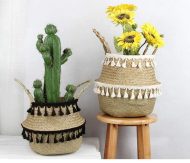 Boho Seagrass Wicker Basket - Image 9