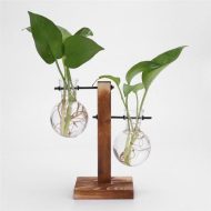 Glass Propagation Vase with Vertical Wooden Stand - Image 9