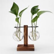 Glass Propagation Vase with Vertical Wooden Stand - Image 7