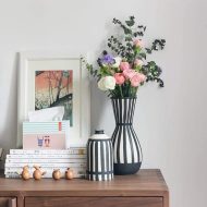 Scandi White & Black Ceramic Vase - Image 5