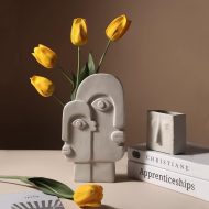 Abstract Face Ceramic Vase - Image 3