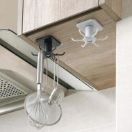 Under-Cabinet Spinning Kitchen Utensil Storage 6-Hook Hanger - Image 5