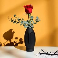 Abstract Long Face Ceramic Vase - Image 9
