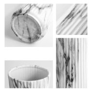 Textured Marble Flower Vase - Image 4
