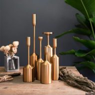 Gold Pillar Candle Holders - Image 3