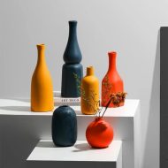 Contrasted Pastel Ceramic Vases - Image 2