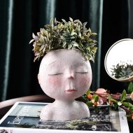 Peaceful Dream Sleeping Face Planter Vase - Image 13