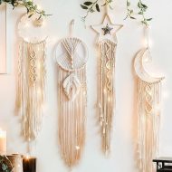 Night Sky Macrame Dreamcatcher Hanging Tapestry