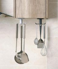 Under-Cabinet Spinning Kitchen Utensil Storage 6-Hook Hanger - Image 7