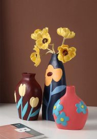 Flower Cutout Ceramic Vases - Image 9