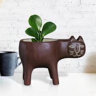 Glazed Ceramic Kitty Planter - Image 18