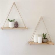 Wooden Rope Swing Wall-Mounted Shelf - Image 5