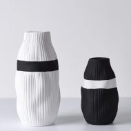 Contrast Ribbon Textured Ceramic Vase - Image 5