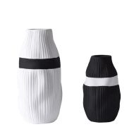 Contrast Ribbon Textured Ceramic Vase - Image 13