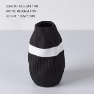 Contrast Ribbon Textured Ceramic Vase - Image 9
